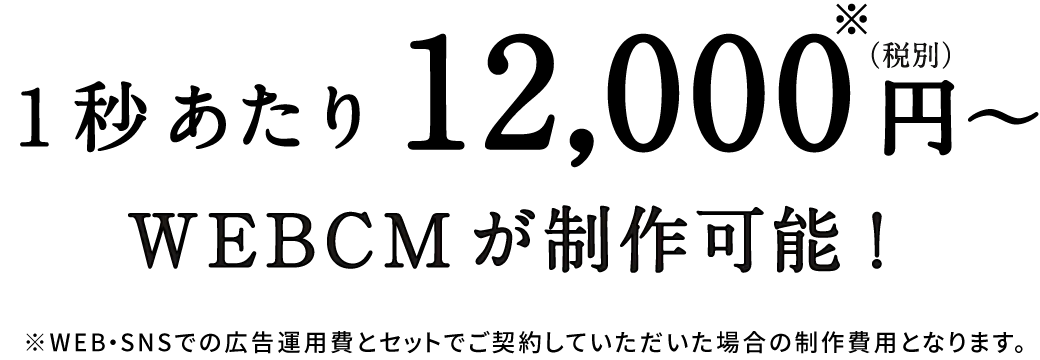 WEBCMが制作可能！